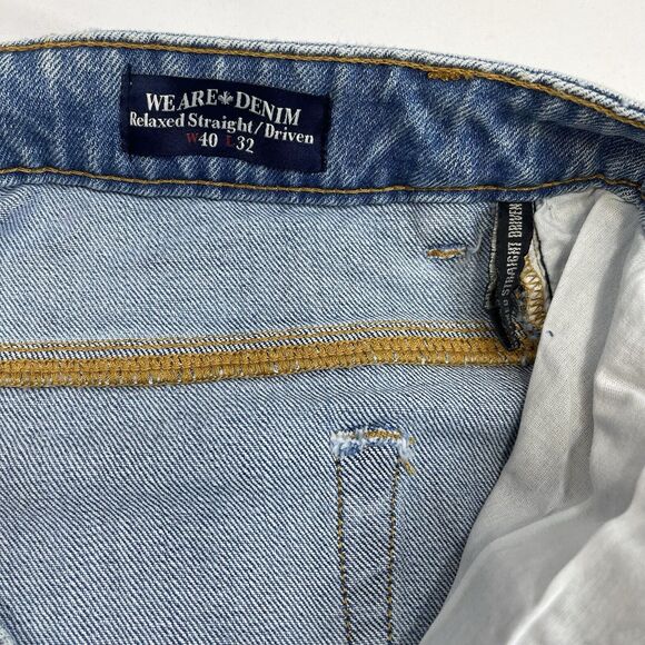 Buffalo David Bitton Jeans Mens 40x32 Blue Driven Relaxed Straight Stretch Denim - Picture 5 of 13